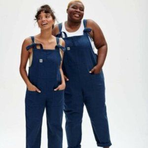 LUCY & YAK - Atlas Organic Heavy Twill Dungarees in Navy Peony